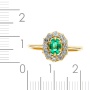 Кольцо из желтого золота 750 пробы c 12 бриллиантами и 1 изумрудом 092421 фото 3
