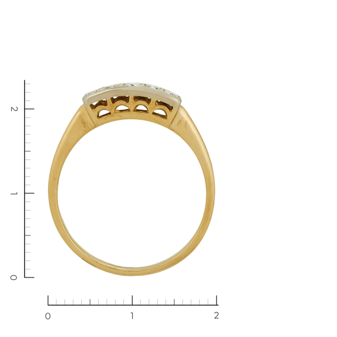 Кольцо из желтого золота 750 пробы c 5 бриллиантами, Л 1811 1769 за 38000