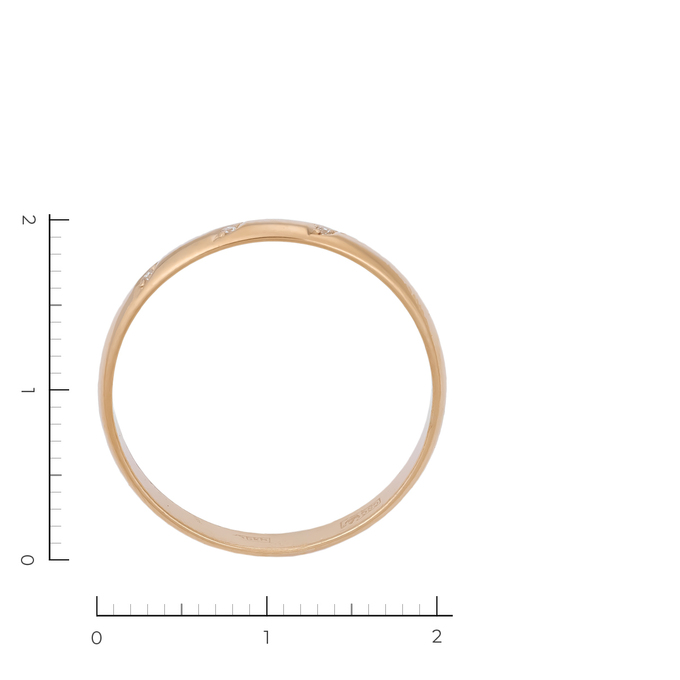 Кольцо из красного золота 585 пробы c 3 бриллиантами, Л 3910 5715 за 14700