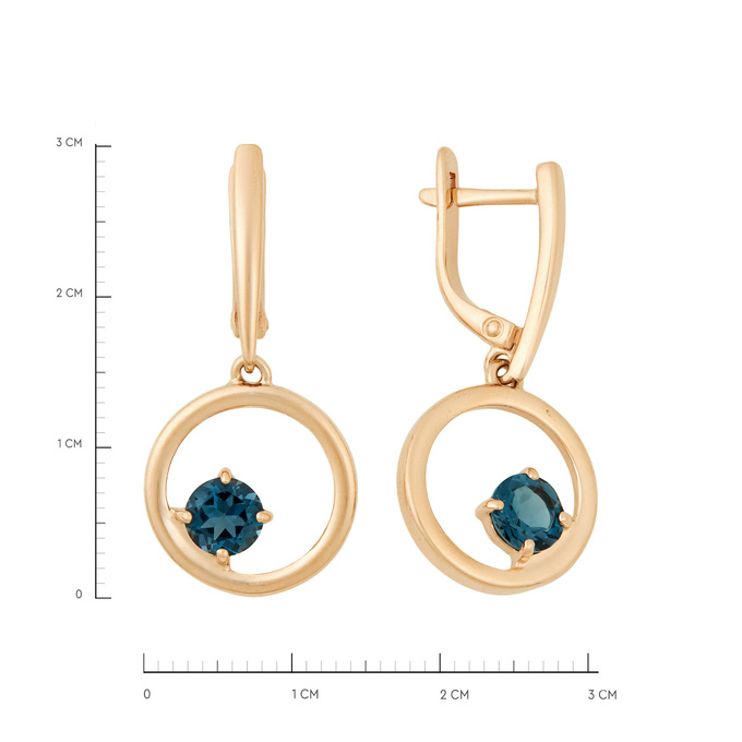 Серьги из золота 585 пробы c топазами Лондон, Л 1910 8590 за 47600