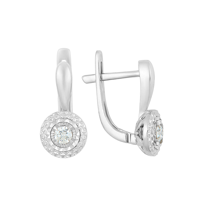 Серьги из золота 585 пробы c бриллиантами, Л 7102 1535 за 35120