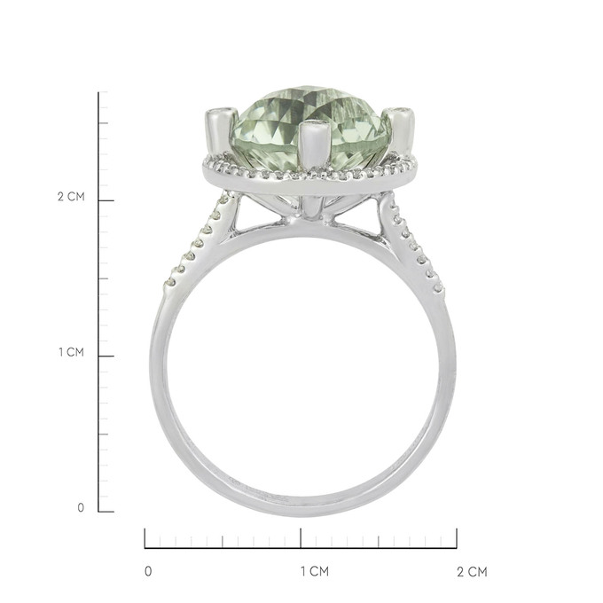 Кольцо из золота 585 пробы c празиолитом и бриллиантами, Л 1615 5400 за 47200
