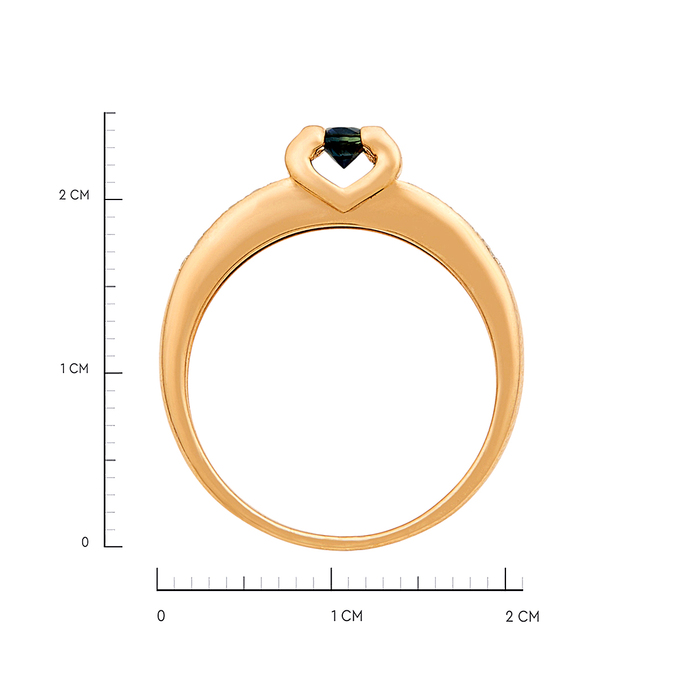 Кольцо из золота 585 пробы c сапфиром и бриллиантами, Л 2811 7613 за 66800