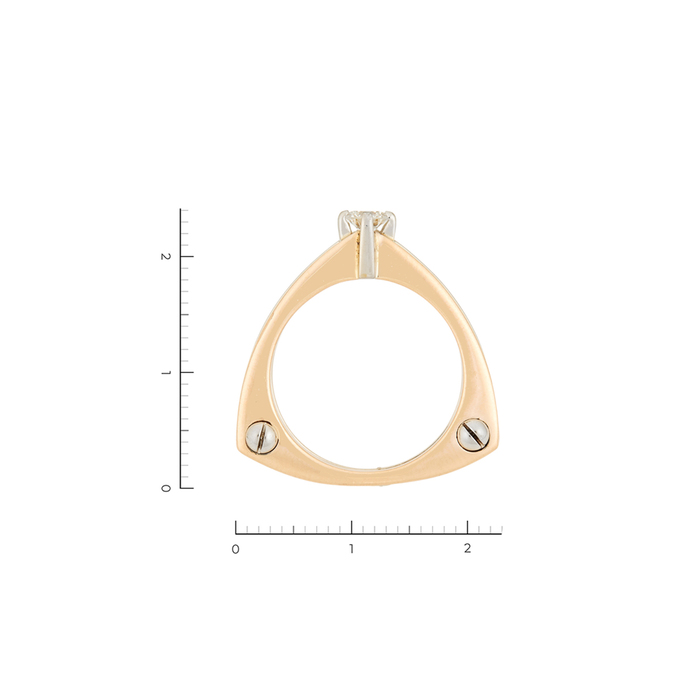 Кольцо из комбинированного золота 585 пробы c 1 бриллиантом, Л 2809 9666 за 101200