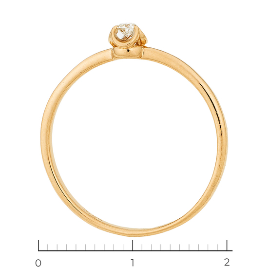 Кольцо из комбинированного золота 585 пробы c 1 бриллиантом, Л31122430 за 6450