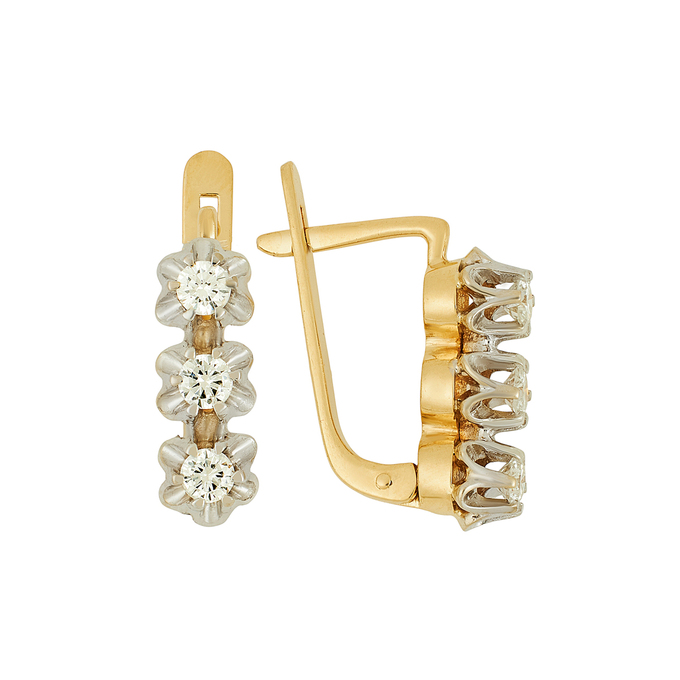 Серьги из золота 750 пробы c бриллиантами, Ц О007 1115 за 127200