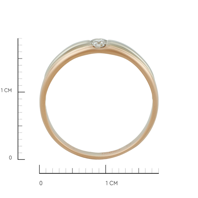 Кольцо из золота 585 пробы c бриллиантом, Л 5500 9479 за 30320