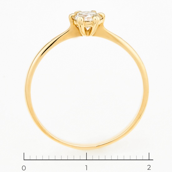 Кольцо из желтого золота 585 пробы c 1 бриллиантом, Л31096849 за 61960