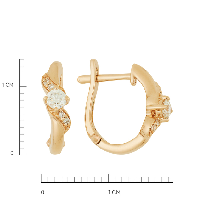Серьги из золота 585 пробы c бриллиантами