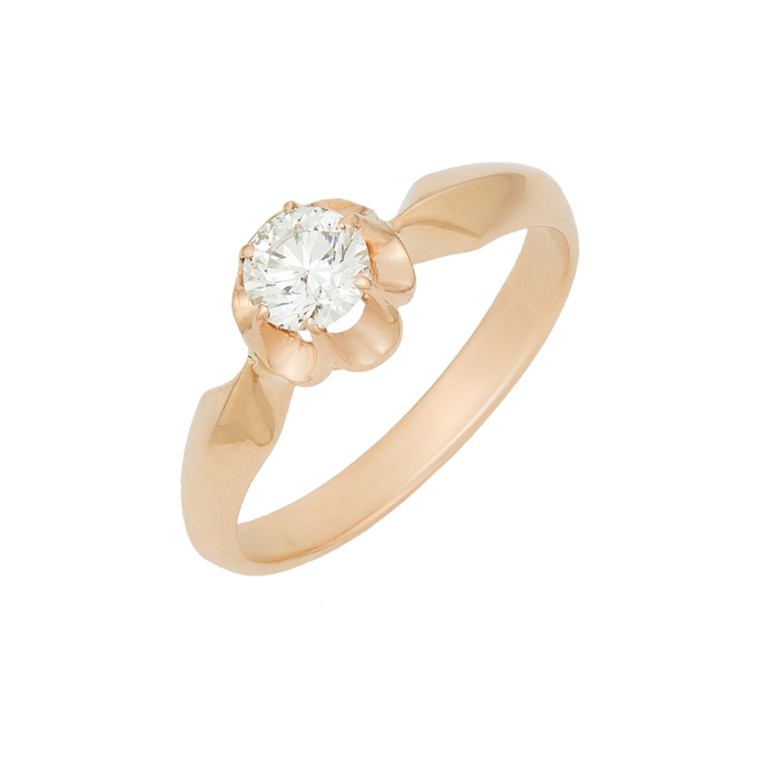 Кольцо из золота 583 пробы c бриллиантом