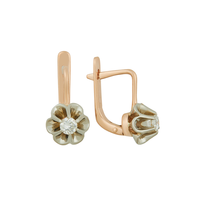 Серьги из золота 583 пробы c бриллиантами, Л 2010 5105 за 79040