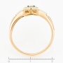 Кольцо из комбинированного золота 585 пробы c 8 бриллиантами и 1 изумрудом Л35055924 фото 4