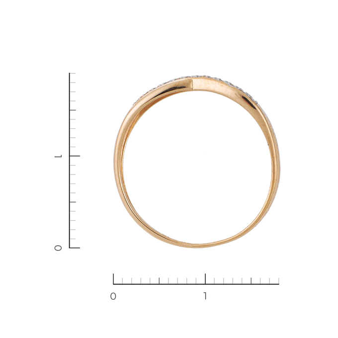 Кольцо из красного золота 585 пробы c 24 бриллиантами