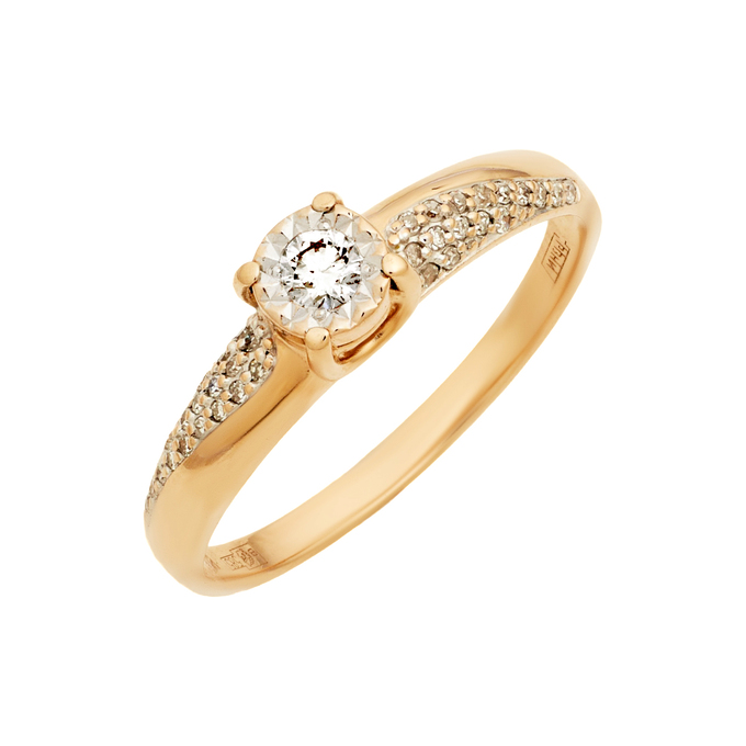 Кольцо из золота 585 пробы c бриллиантами, Л 2415 2965 за 38880