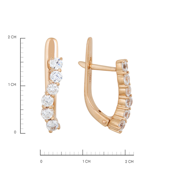 Серьги из золота 585 пробы c фианитами, Л 3112 5365 за 21840