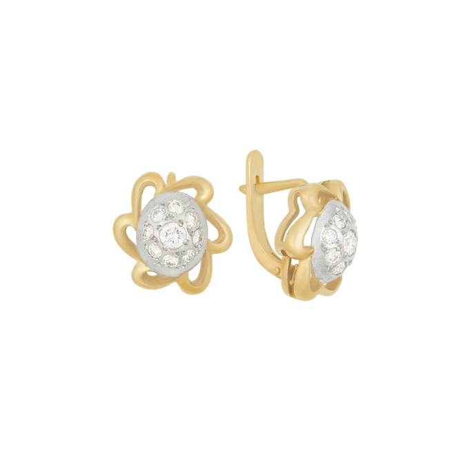 Серьги из золота 750 пробы c бриллиантами