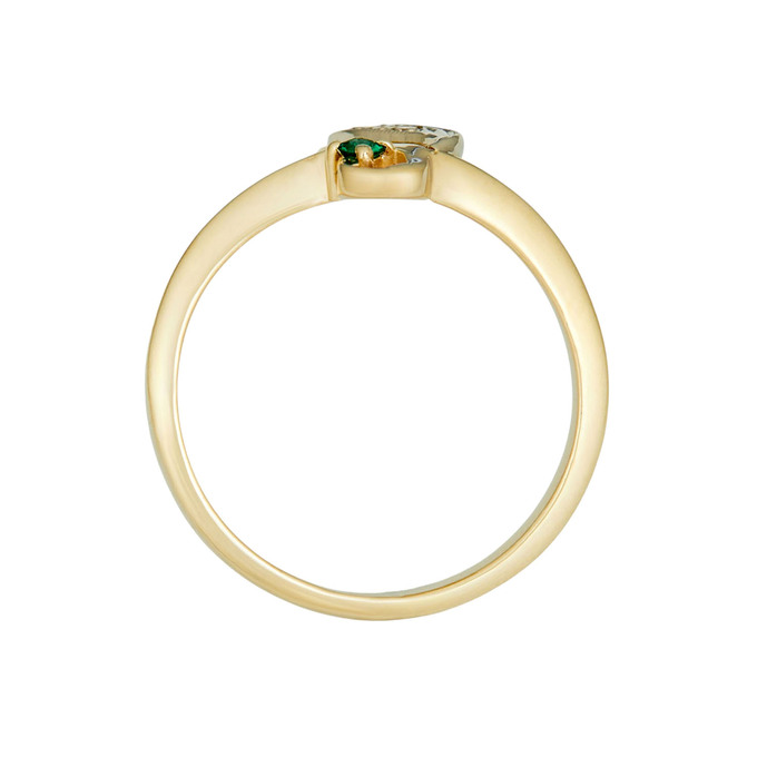 Кольцо из золота 585 пробы c изумрудом и бриллиантами, Л 0408 8550 за 33500