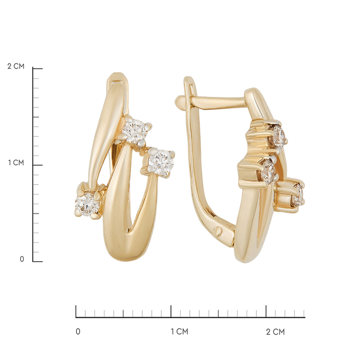 Серьги из золота 585 пробы c бриллиантами, К 0000 5257 за 54500
