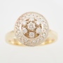Кольцо из комбинированного золота 585 пробы c 28 бриллиантами 114205 фото 2