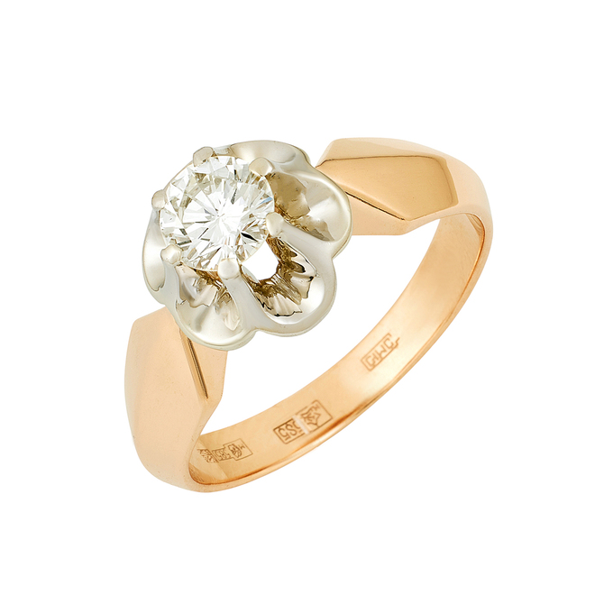 Кольцо из золота 585 пробы c бриллиантом, Л 4107 2383 за 130000