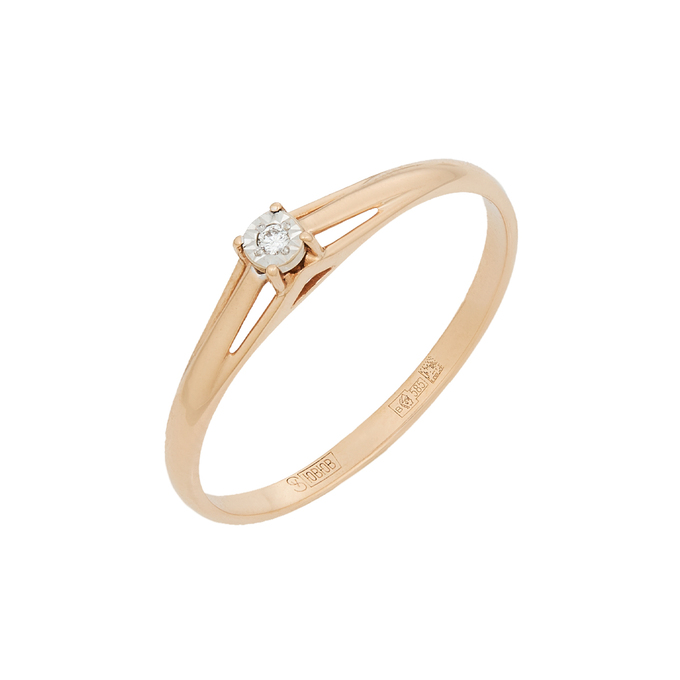 Кольцо из золота 585 пробы c бриллиантом