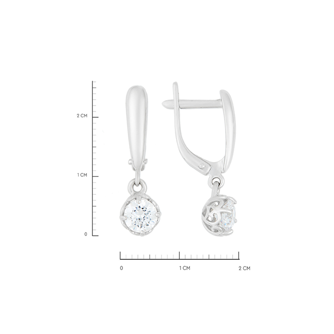Серьги из золота 585 пробы c фианитами