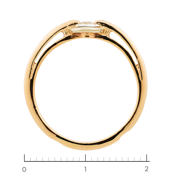Кольцо из комбинированного золота 585 пробы c 1 фианитом, Л28088212 за 5700