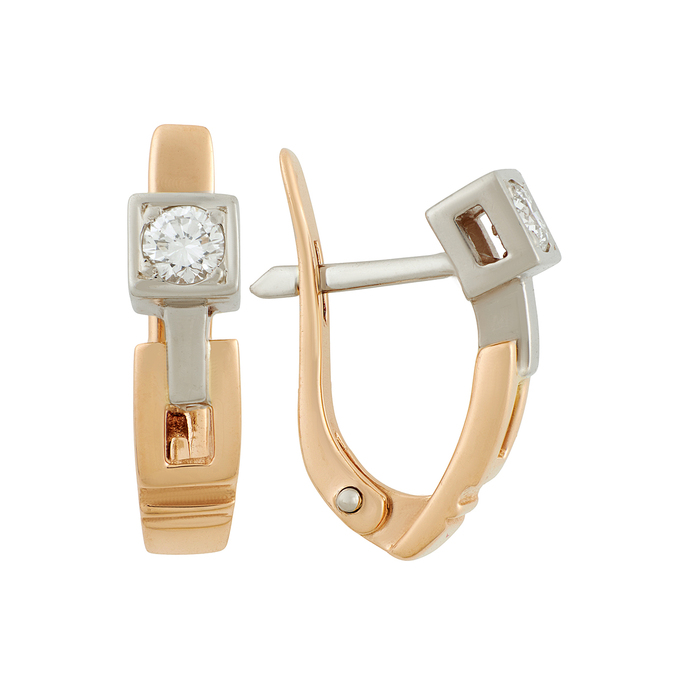 Серьги из золота 585 пробы c бриллиантами, Л 7502 9254 за 79040