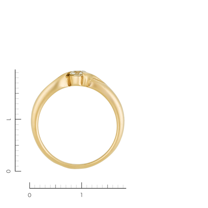 Кольцо из желтого золота 585 пробы c 1 бриллиантом