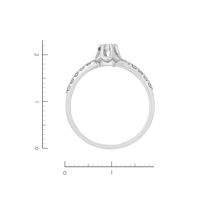 Кольцо из белого золота 585 пробы c 11 бриллиантами, Л 2010 4178 за 20230
