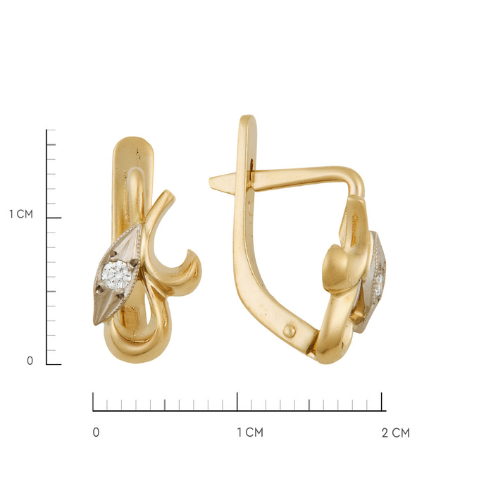 Серьги из золота 750 пробы c бриллиантами, Ц О007 2630 за 55600