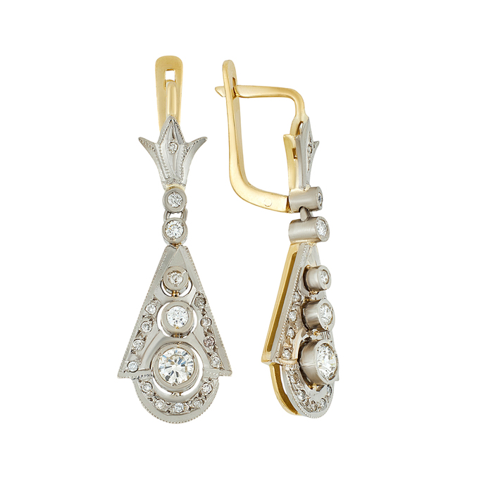 Серьги из золота 750 пробы c бриллиантами