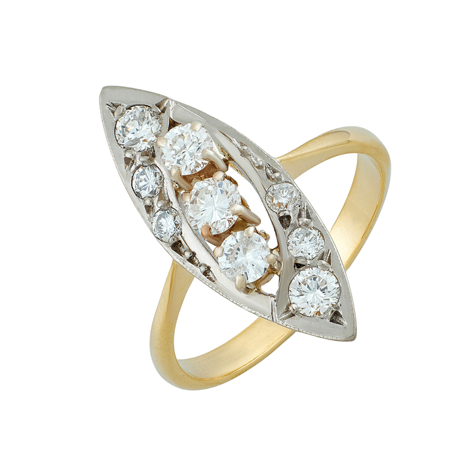 Кольцо из золота 750 пробы c бриллиантами