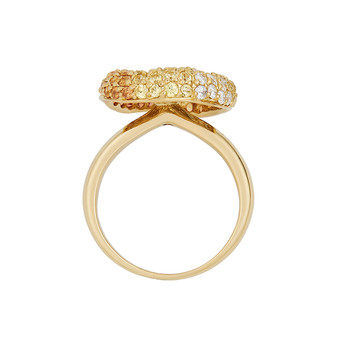 Кольцо из золота 750 пробы c бриллиантами и цветными сапфирами, Л 5703 7618 за 110800