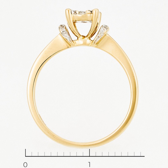 Кольцо из желтого золота 585 пробы c 23 бриллиантами, Л24136131 за 19200