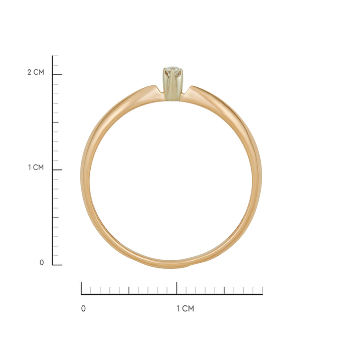 Кольцо из золота 585 пробы c бриллиантом, Л 0406 6777 за 15920