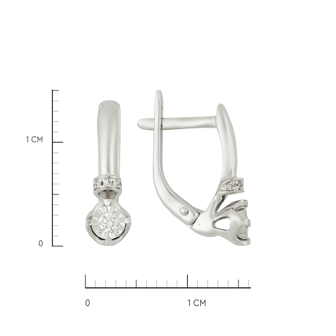 Серьги из золота 585 пробы c бриллиантами