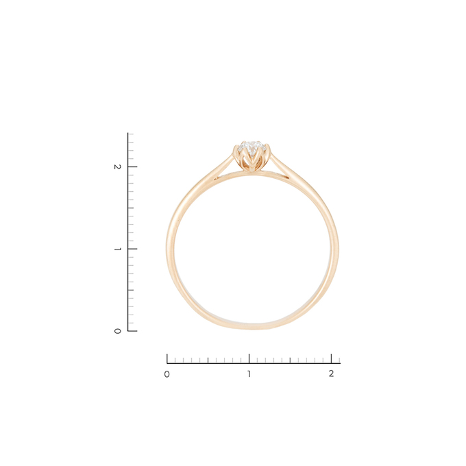 Кольцо из золота 585 пробы c 1 бриллиантом, Л 2414 1086 за 28000