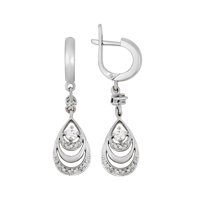 Серьги из золота 585 пробы c бриллиантами