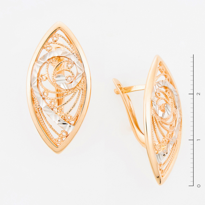 Серьги золото, 585, 2 к.,5,42 гр. (чистый вес 5,42 гр.)