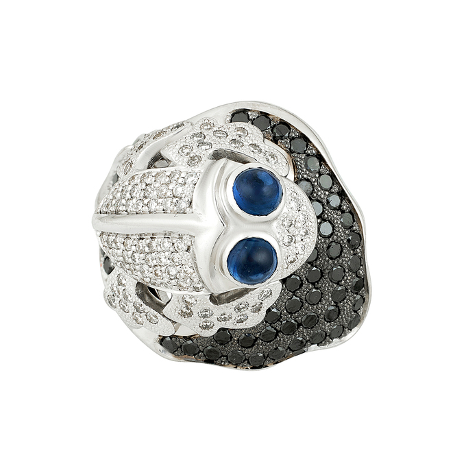 Кольцо из золота 585 пробы c сапфирами и бриллиантами, Л 2812 1184 за 170000