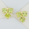 Серьги из красного золота 585 пробы c 6 хризолитами