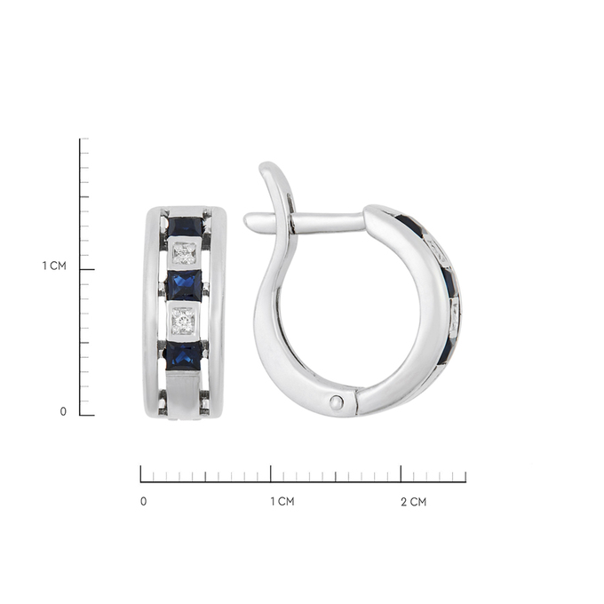Серьги из золота 585 пробы c сапфирами и бриллиантами, К 0000 3071 за 49800