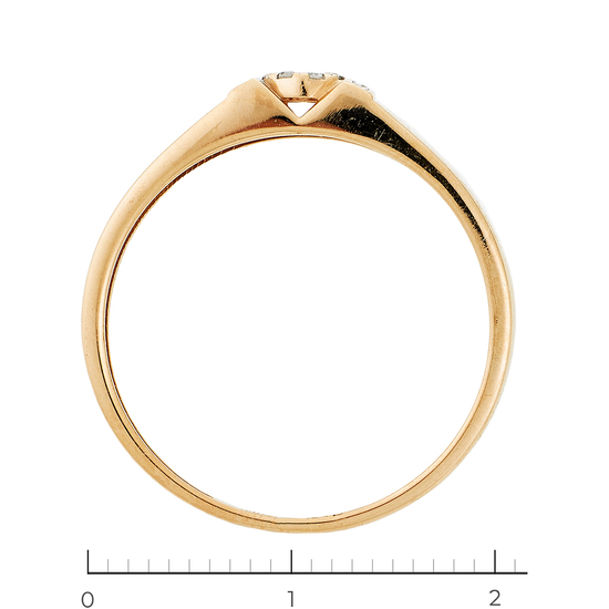 Кольцо из красного золота 585 пробы c 14 бриллиантами, Л39104367 за 15330