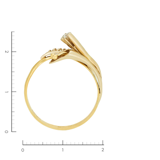 Кольцо из комбинированного золота 750 пробы c 5 бриллиантами, Л28092488 за 36750