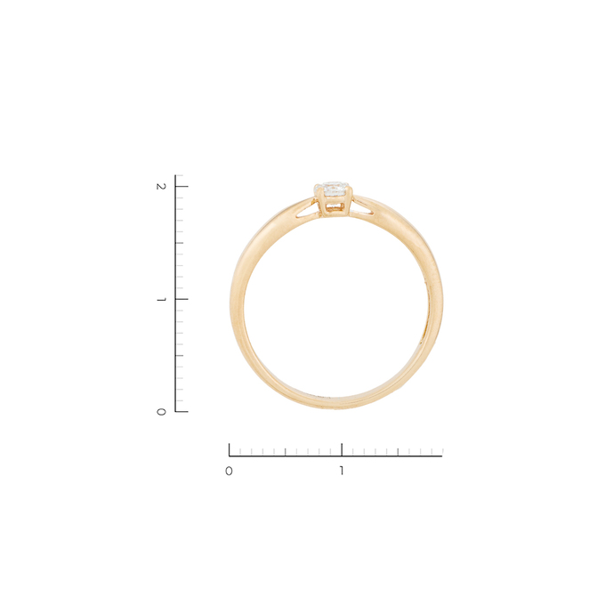 Кольцо из красного золота 585 пробы c 1 бриллиантом, Л 7501 9079 за 23600