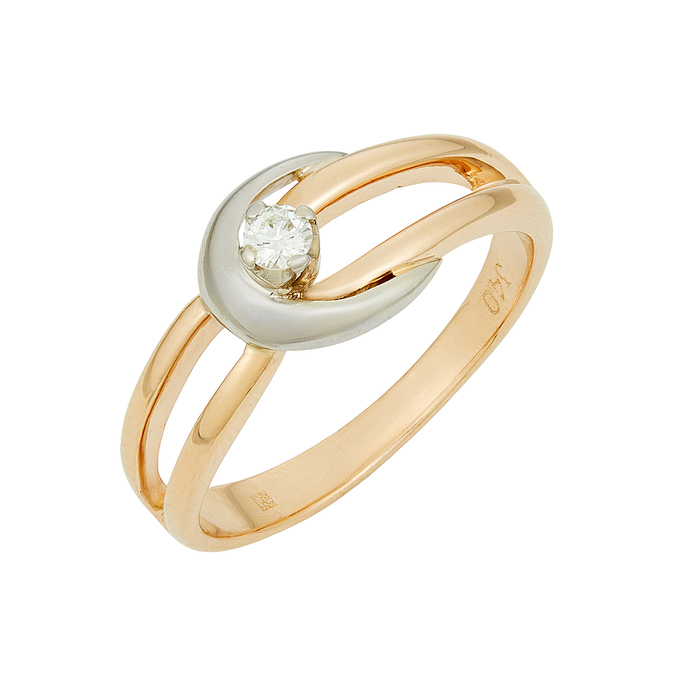 Кольцо из золота 585 пробы c бриллиантом