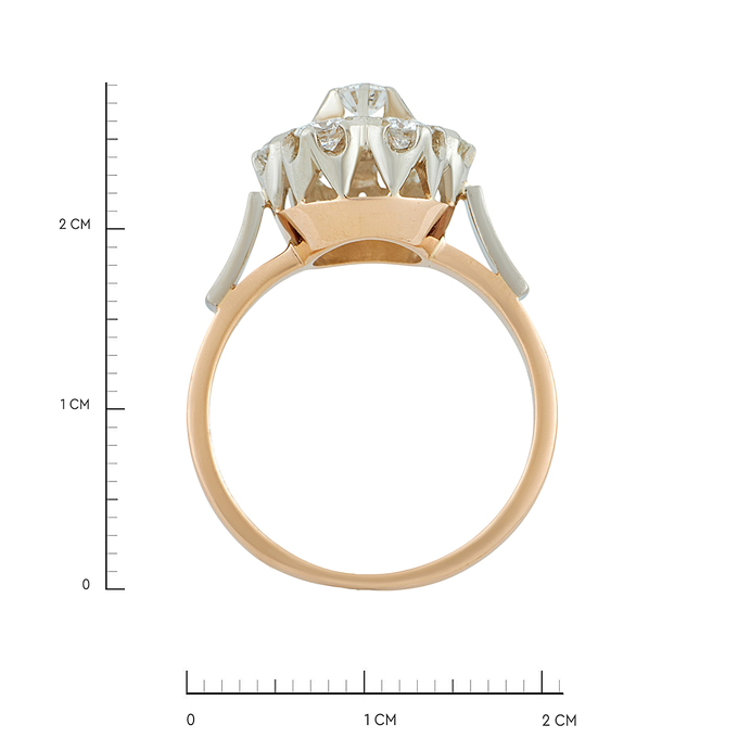 Кольцо из золота 585 пробы c бриллиантами