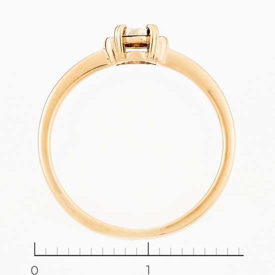 Кольцо из комбинированного золота 585 пробы c 1 бриллиантом, Л20101575 за 7740