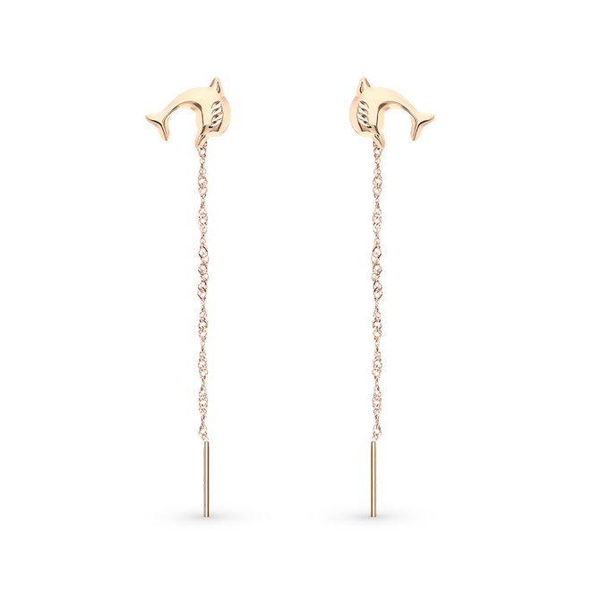 Серьги из красного золота 585 пробы